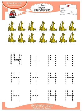 Çocuklar İçin Çizgi Çalışma Sayfaları 